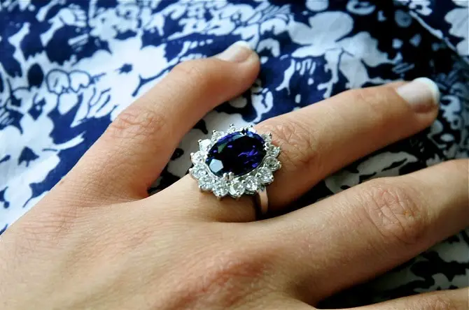 Garrard 18-carat Blue Sapphire White Diamond Ring