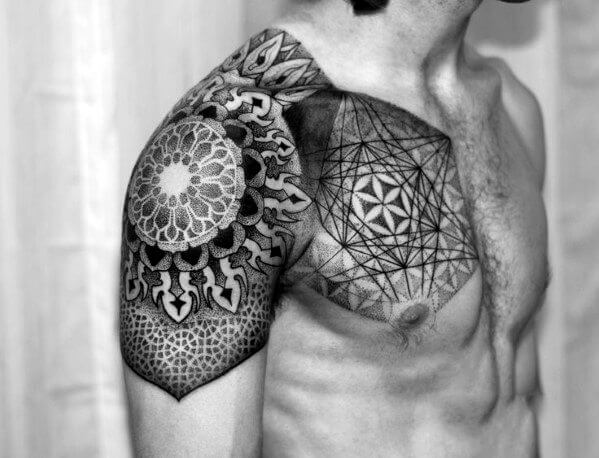 tribal-shape-chest-tattoo