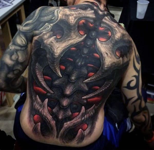 best-3d-spine-tattoo-for-men-with-glowing-red-ink-optical-illusion