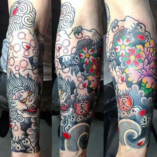 colorful-mens-flower-tattoos