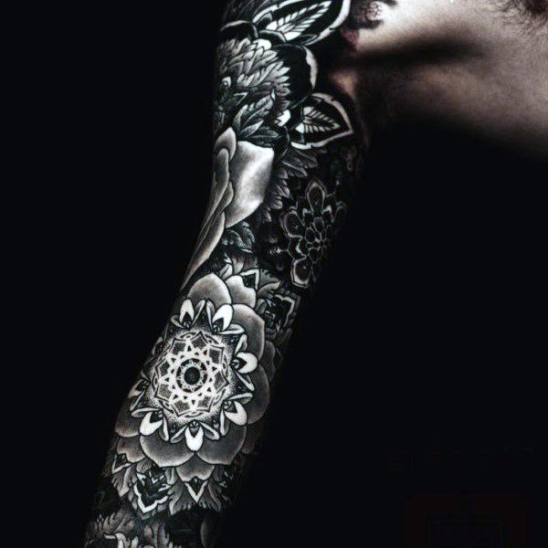 Pin by Shannon on Tattoos  Sleeve tattoos Black ink tattoos Floral  tattoo sleeve