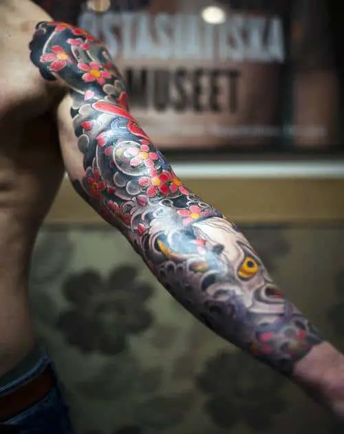 flower-sleeve-tattoos-for-men