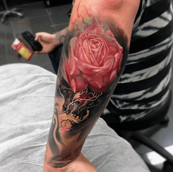 mens-forearm-flower-tattoos