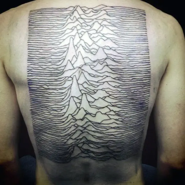 mens-sound-waves-mountain-design-spine-back-tattoos