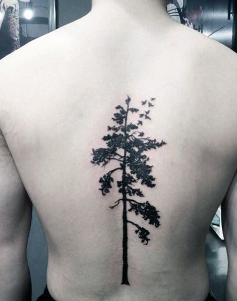 simple-tree-with-leaves-male-spine-tattoos