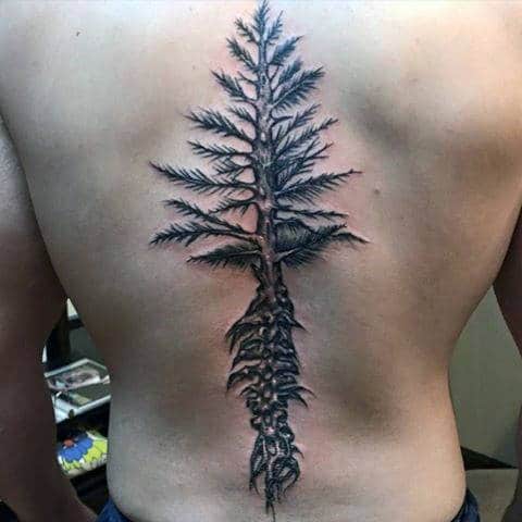 tree-nature-spine-tattoos-for-guys