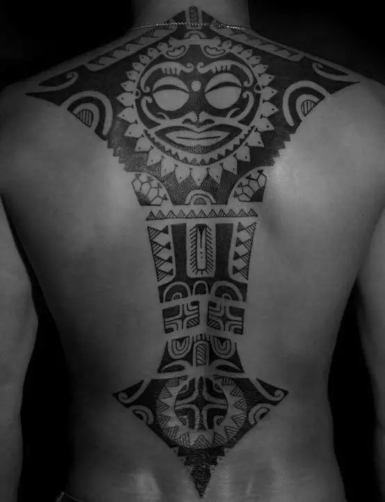 tribal spine tattoo