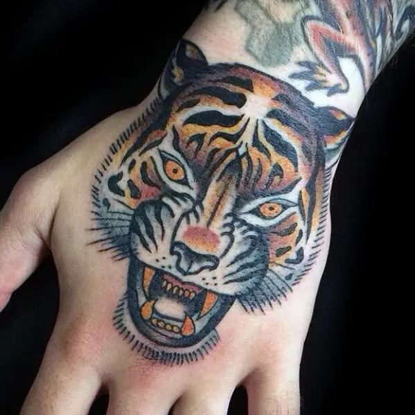 Share 96 about tiger hand tattoo blue eyes unmissable  indaotaonec