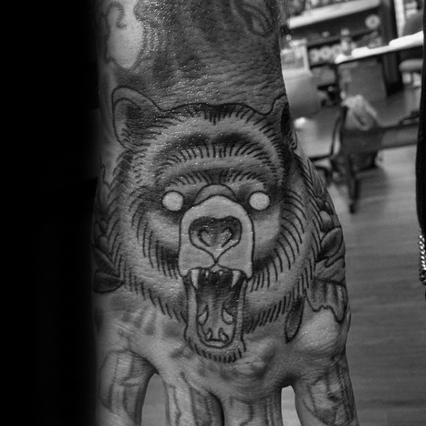 manly-traditional-bear-male-shaded-tattoo-ideas-on-hand