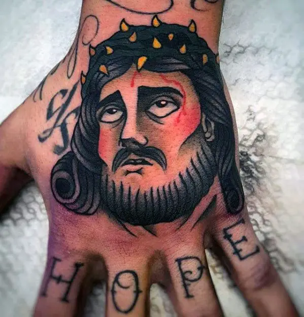 retro-traditional-jesus-mens-hand-tattoos