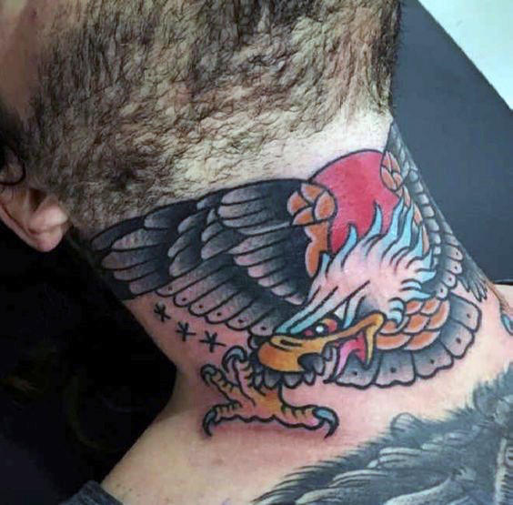 bald-eagle-red-sun-guys-traditional-tattoo-on-neck