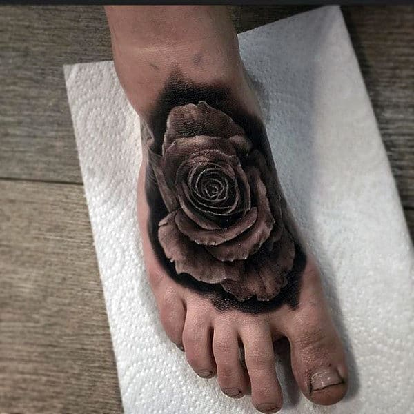 3D-black-rose-tattoos-on-foot-males