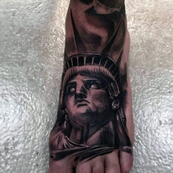 3D-statue-of-liberty-portrait-foot-tattoo-for-men