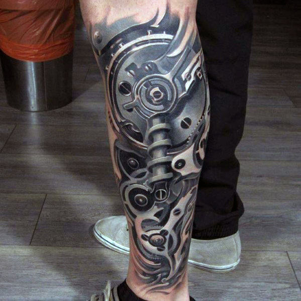 mechanical-gear-leg-tattoo-sleeves