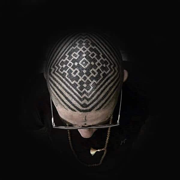 amazing-pattern-male-head-tattoo-with-dotwork-design