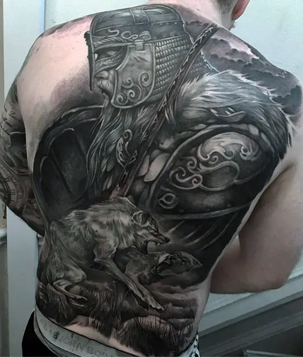 badass-viking-warrior-with-wolf-mens-tattoo-on-back