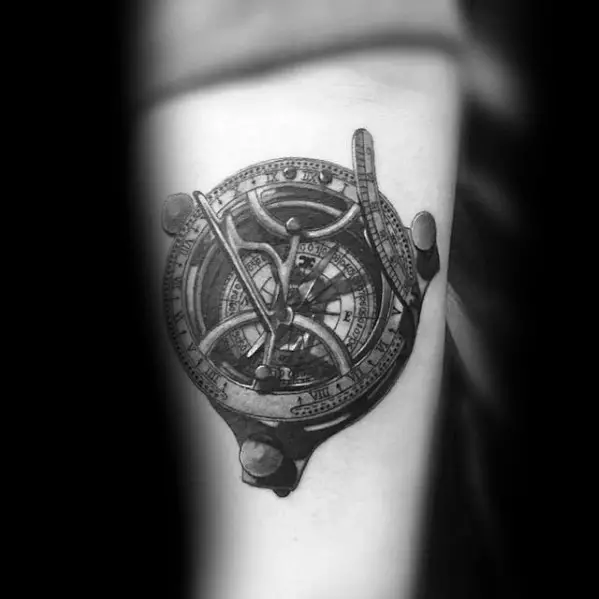 compass-3d-realistic-small-unique-forearm-tattoos-for-men