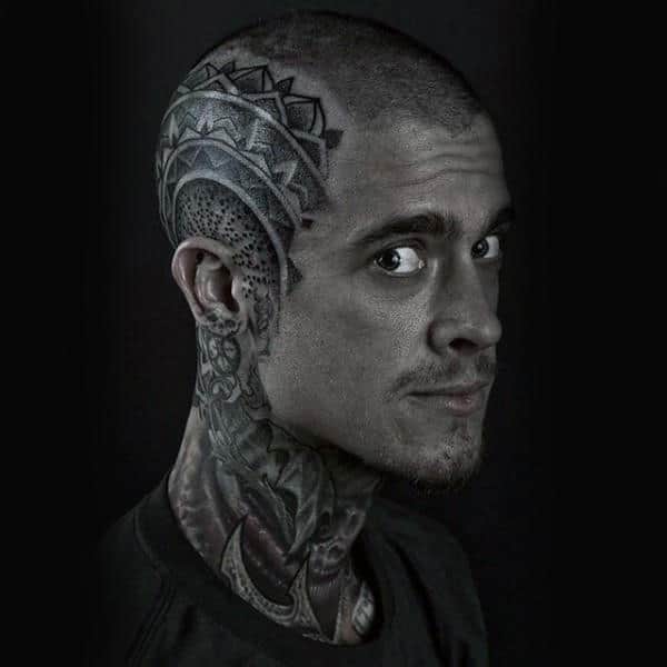 cool-dotwork-guys-head-tattoo