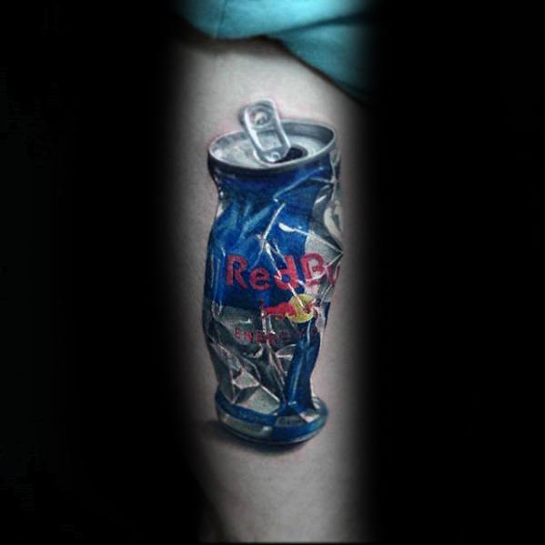 cool-thigh-hyper-realistic-red-bull-can-mens-tattoo-ideas