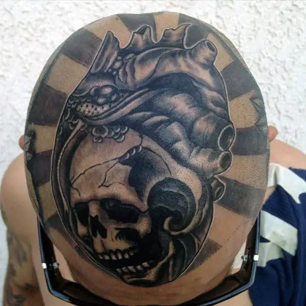 heart-with-skull-creative-male-head-tattoo-ideas