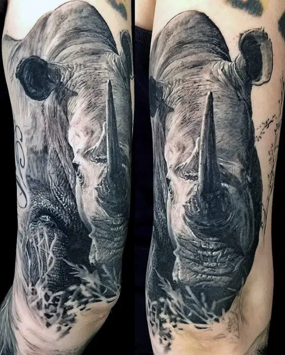 hyper-realistic-mens-rhino-arm-tattoos