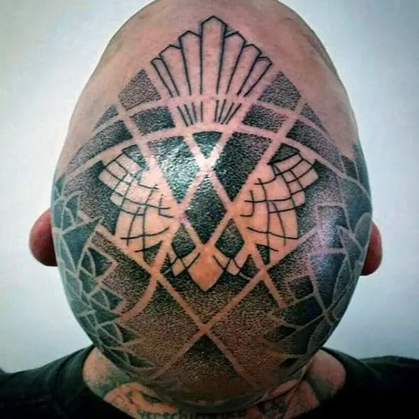 mens-geometric-negative-space-dotwork-head-tattoos