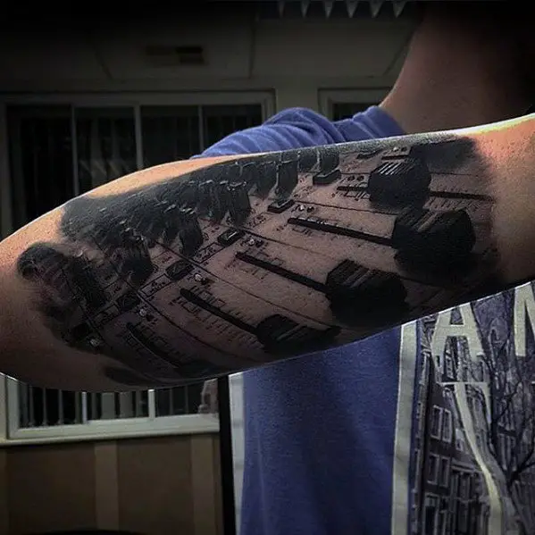 music-production-hyper-realistic-guys-outer-forearm-tattoo