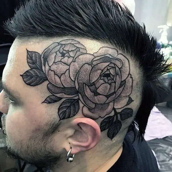 shaded-mens-rose-flower-head-tattoos