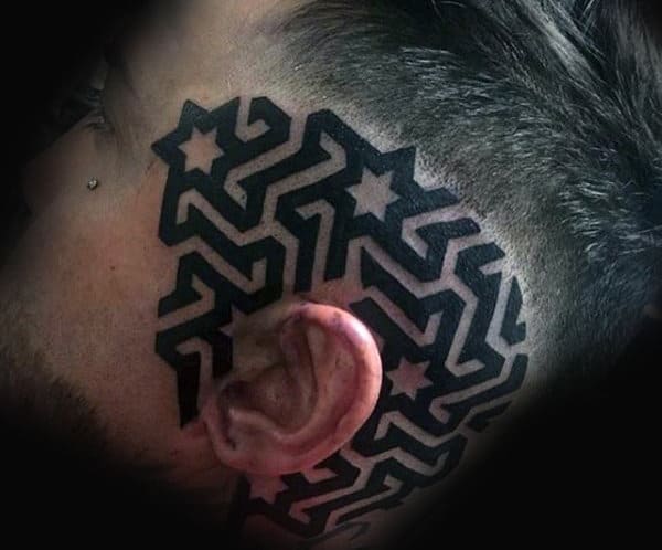 tribal-star-mens-head-tattoos