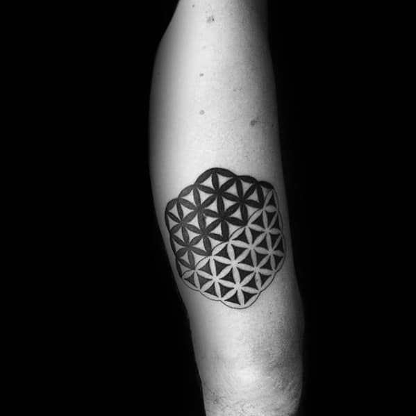 tricep-flower-of-life-geometric-small-unique-mens-tattoos