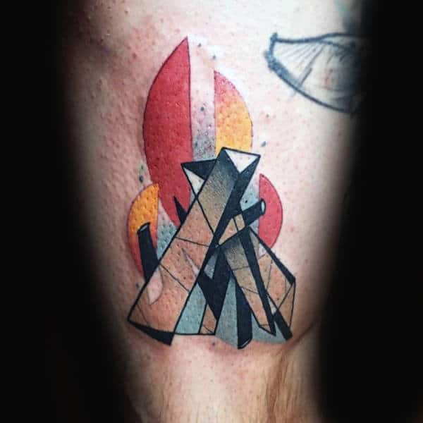 abstract-campfire-mens-leg-thigh-tattoos