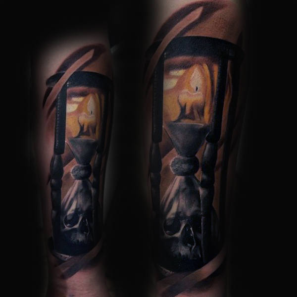 candle-burning-fire-tattoo-with-hourglass-for-men