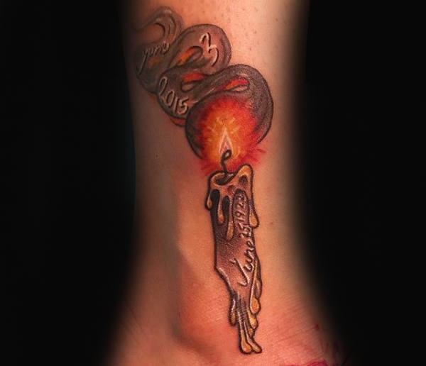 candle-with-fire-ankle-tattoos-for-men