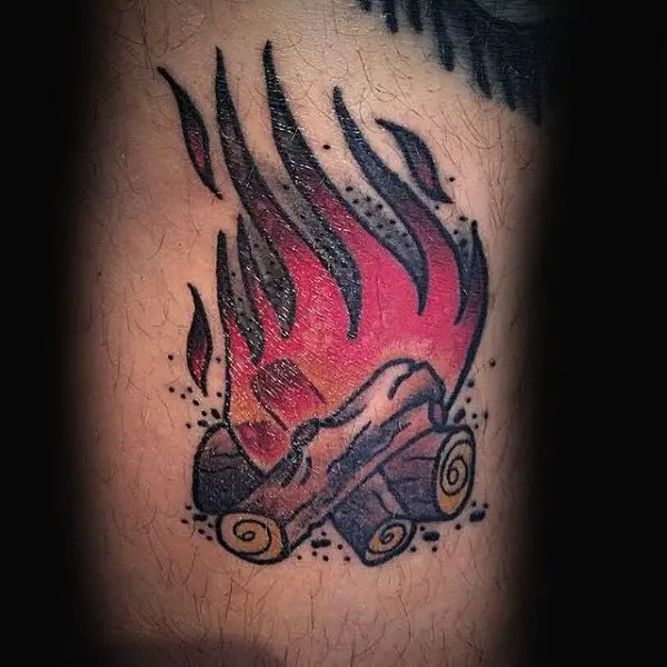cool-small-campfire-mens-tattoo-ideas