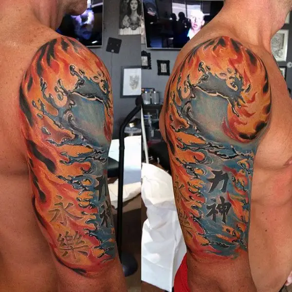 fire-and-water-mens-half-sleeve-tattoos