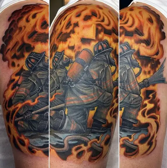 firefighter-mens-half-sleeve-tattoo-ideas