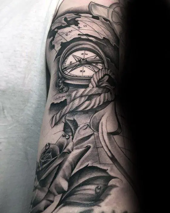 Black thin anchor tattoo on the arm  Tattoogridnet