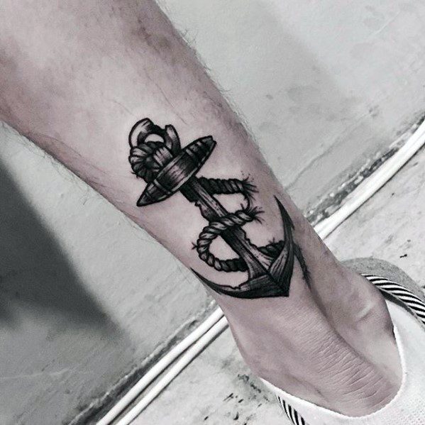back-of-lower-leg-mens-unique-anchor-tattoos