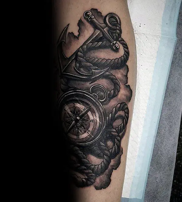 forearm-guys-rope-with-compass-and-anchor-unique-tattoos