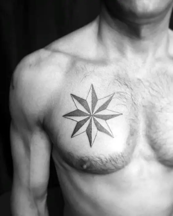manly-simple-star-guys-upper-chest-tattoo