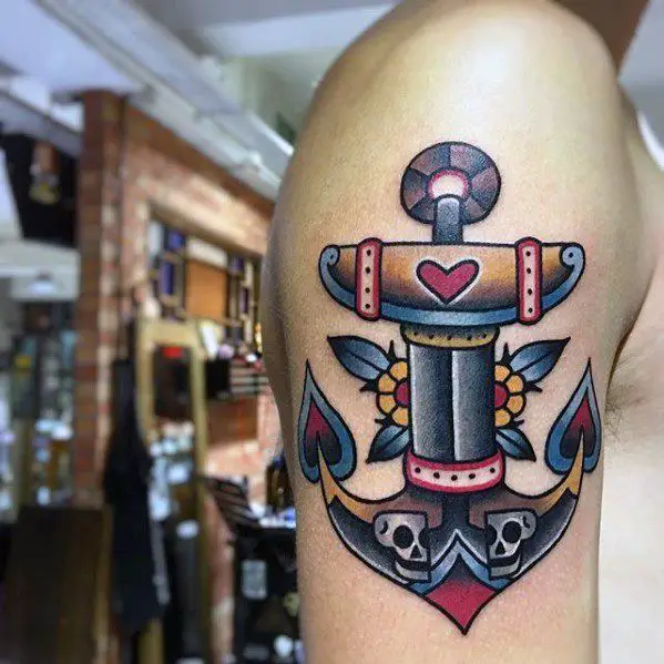 old-school-traditional-skulls-with-colorful-unique-anchor-tattoo-for-men