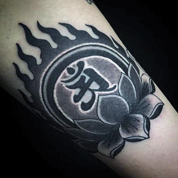 small-japanese-flower-word-mens-inner-arm-tattoo