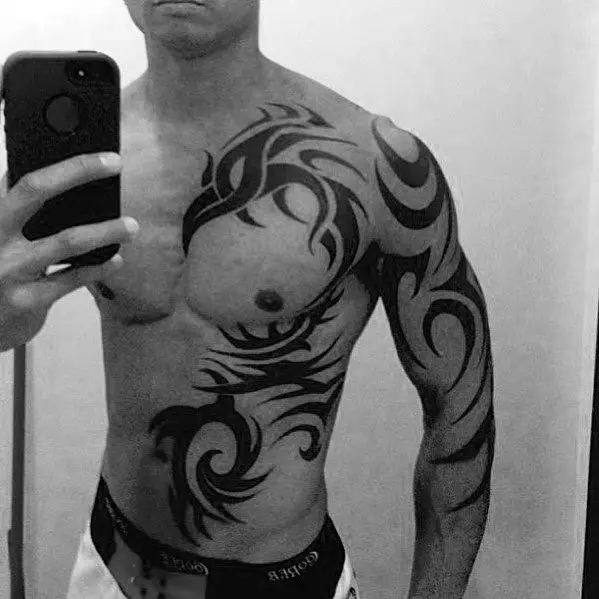 badass-tribal-phoenix-chest-tattoo-ideas-on-guys
