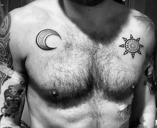 chest-half-moon-and-sun-tattoo-for-men