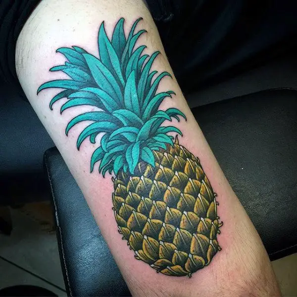 guys-arms-culinary-pineapple-tattoo-design-ideas