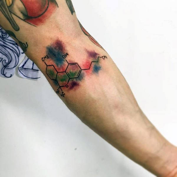 watercolor-guys-inner-forearm-chemistry-tattoo-designs