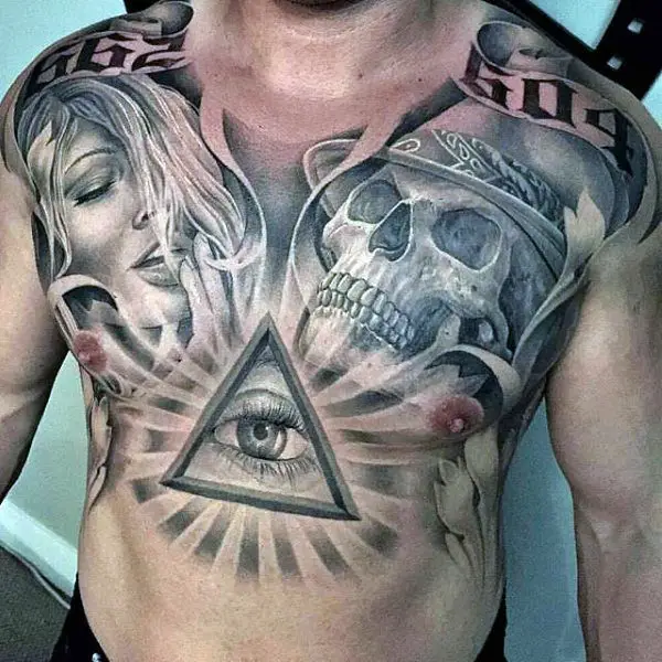 all-seeing-eye-with-skull-black-ink-mens-chest-tattoos
