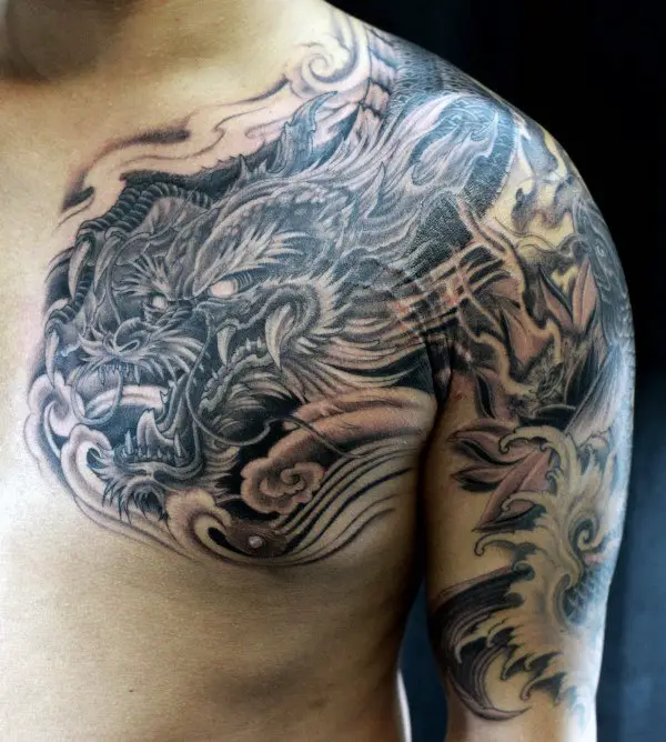 awesome-grey-quarter-sleeve-tattoo-for-guys
