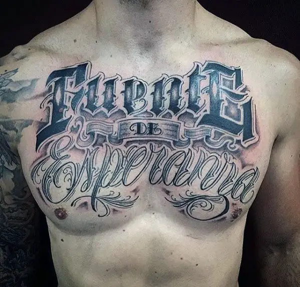 Tattoo uploaded by 4DEATH TATTOO  Half chest lettering tattoo  Tattoodo