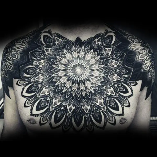 majestic-floral-pattern-dotwork-tattoo-in-black-and-white-male-back